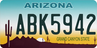 AZ license plate ABK5942