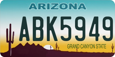 AZ license plate ABK5949
