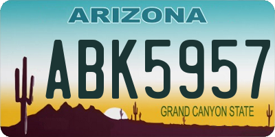 AZ license plate ABK5957