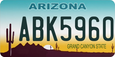 AZ license plate ABK5960