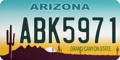 AZ license plate ABK5971