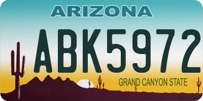 AZ license plate ABK5972
