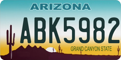 AZ license plate ABK5982