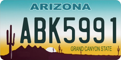 AZ license plate ABK5991