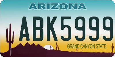 AZ license plate ABK5999