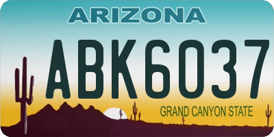AZ license plate ABK6037