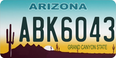 AZ license plate ABK6043