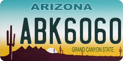 AZ license plate ABK6060
