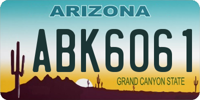 AZ license plate ABK6061