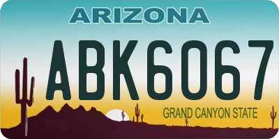 AZ license plate ABK6067