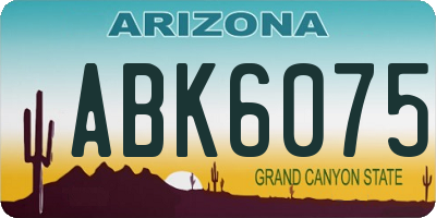 AZ license plate ABK6075