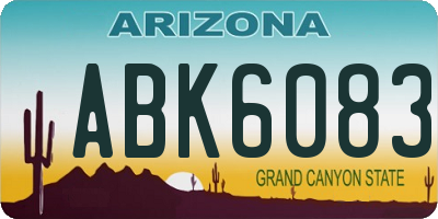 AZ license plate ABK6083