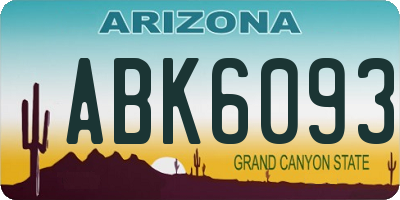 AZ license plate ABK6093