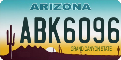 AZ license plate ABK6096