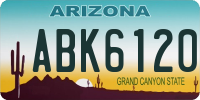 AZ license plate ABK6120