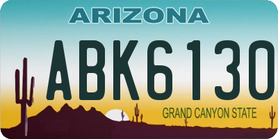 AZ license plate ABK6130