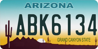 AZ license plate ABK6134