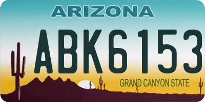 AZ license plate ABK6153
