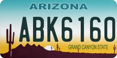AZ license plate ABK6160