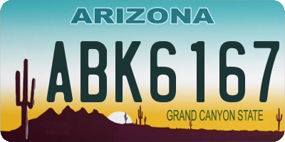 AZ license plate ABK6167