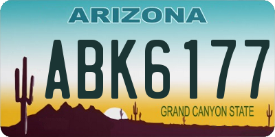 AZ license plate ABK6177