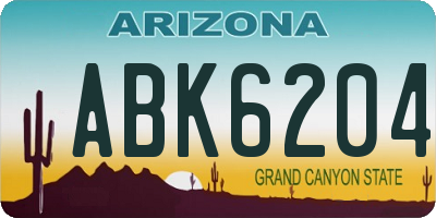 AZ license plate ABK6204