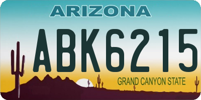 AZ license plate ABK6215