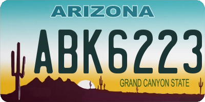 AZ license plate ABK6223