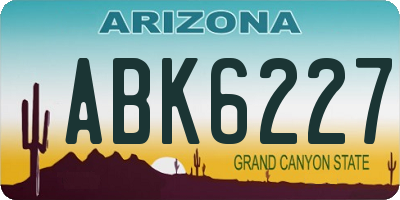 AZ license plate ABK6227