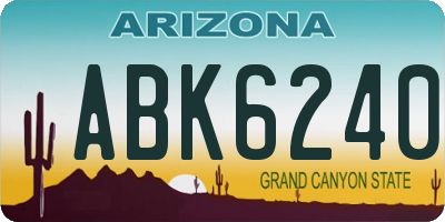 AZ license plate ABK6240