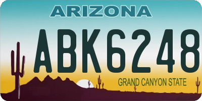 AZ license plate ABK6248