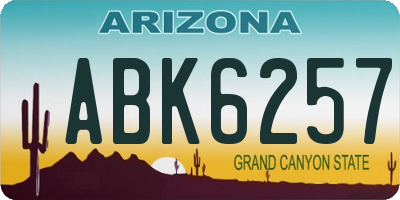 AZ license plate ABK6257
