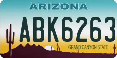 AZ license plate ABK6263