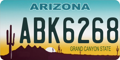 AZ license plate ABK6268