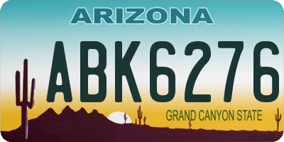 AZ license plate ABK6276