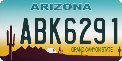 AZ license plate ABK6291