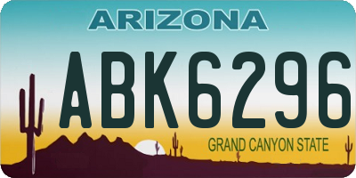 AZ license plate ABK6296