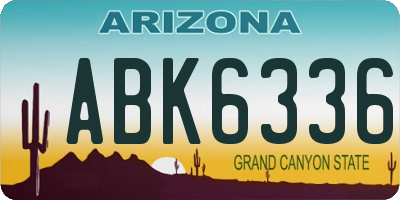 AZ license plate ABK6336
