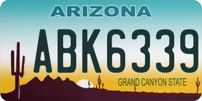 AZ license plate ABK6339