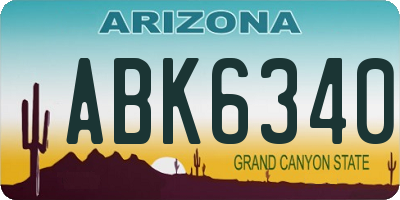 AZ license plate ABK6340