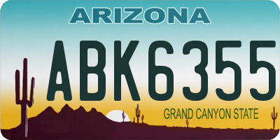 AZ license plate ABK6355