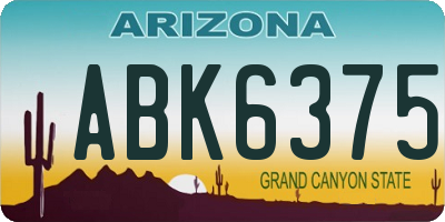 AZ license plate ABK6375