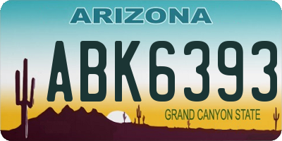 AZ license plate ABK6393