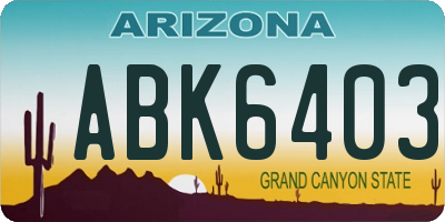 AZ license plate ABK6403
