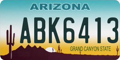 AZ license plate ABK6413