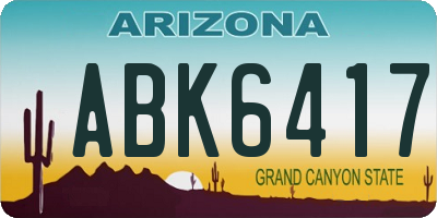 AZ license plate ABK6417