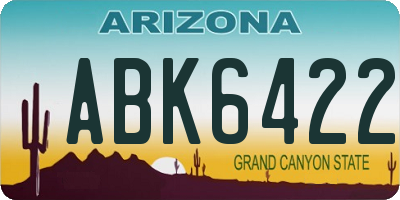 AZ license plate ABK6422