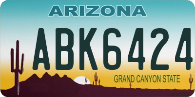 AZ license plate ABK6424