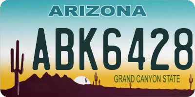 AZ license plate ABK6428