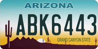 AZ license plate ABK6443